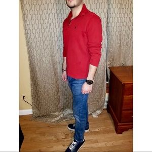 Polo Ralph Lauren | Red Sweater 1/2 Zip Sz M